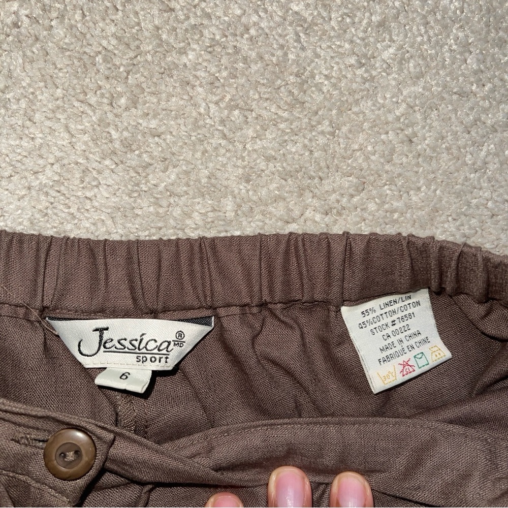 GORGEOUS VINTAGE LINEN/COTTON BLEND TROUSERS 🍂🤎 - Picture 3 of 4